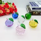 Hot sale Christmas gift colorful crystal apple for home decor