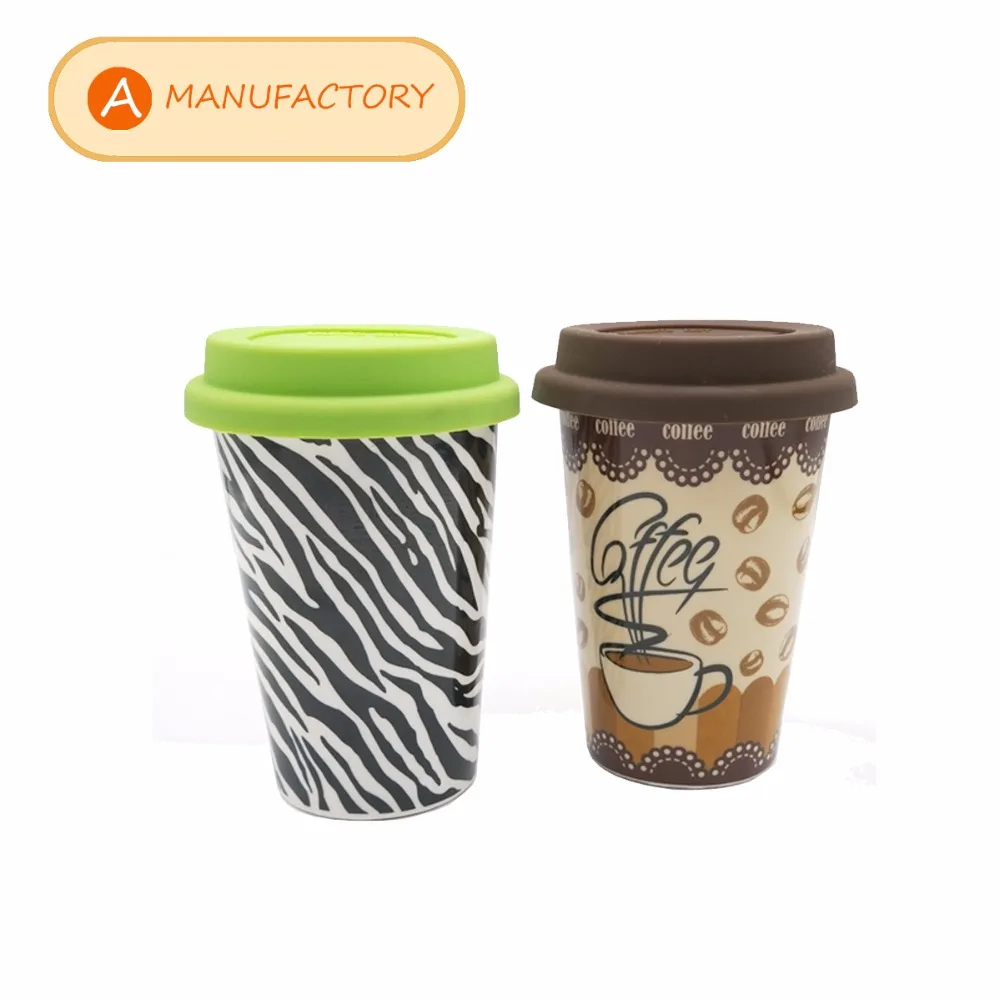 wholesale stock travel ceramic coffee mug cup with lid