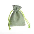 7x9cm Pure Color Drawstring Burlap Bag,Aqua Jute Bag Gift Bag