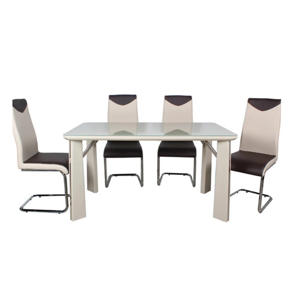 Fabrika yapımı üst cam yemek masası ve sandalye 8 kişilik yemek masası seti