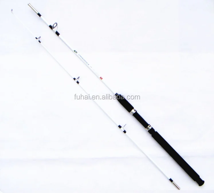 White Color 2-Section Fiberglass Spinning Fishing