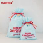 Huadefeng Customized Blue Color Non Woven Christmas Gift Fabric Storage Bags