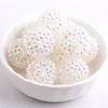 Jelly White AB Color Rhinestone Ball resin jewelry Beads for Kids Chunky Necklace Jewelry Supplier 10MM to 30MM Stock