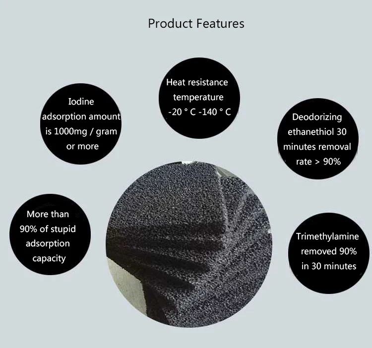 high efficiency activated carbon sponge foam air