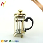 French Press Coffee Espresso Tea Maker with Stainless Steel Plunger, Pyrex Glass and steel cap