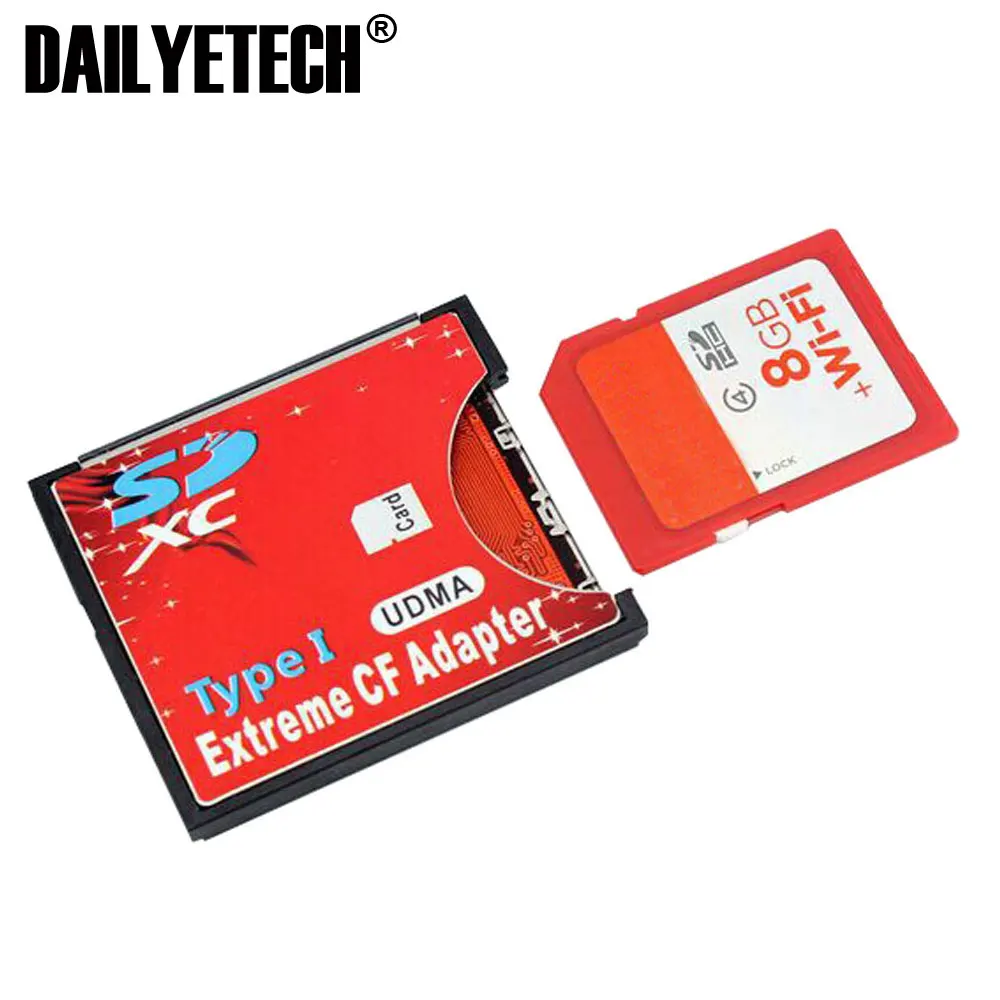 

SD to CF Compact Flash Memory Card Reader Adapter Type I from DAILYETECH, Red