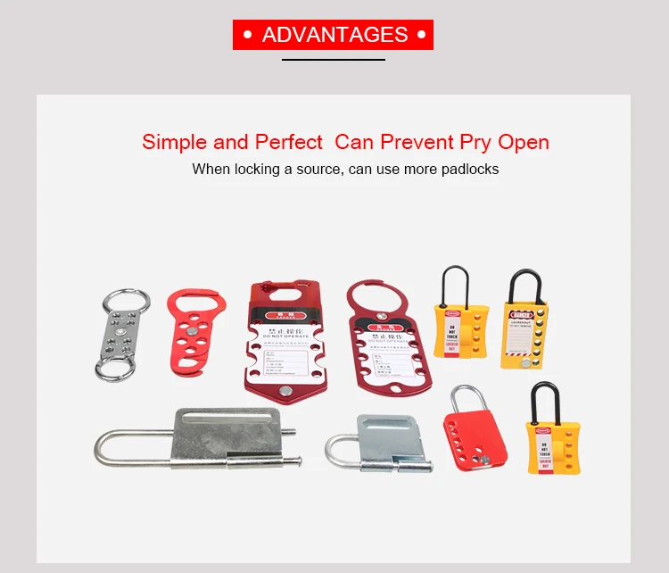 BOSHI High Quality 7 Holes Steel Material Shackles Lockout Tagout Hasp