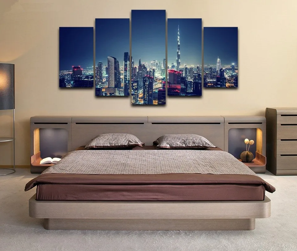 Dubai City Night Scene Poster