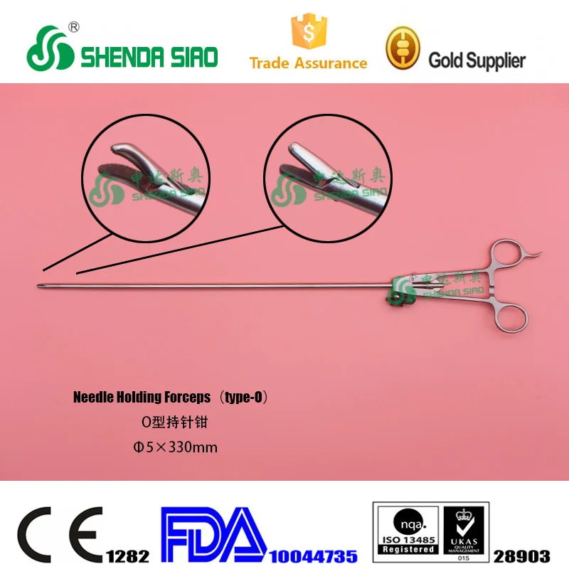 5*330mm Curved Jaw/ Straight Jaw Needle Holding Forceps Laparoscopic