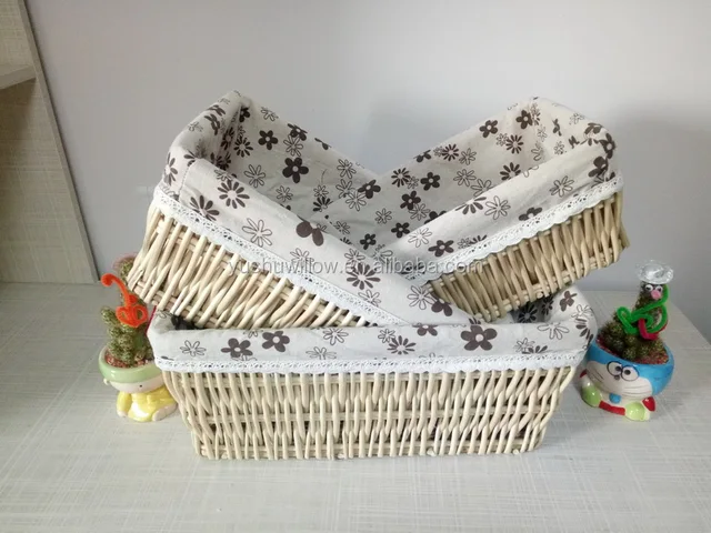 rectangular willow storage basket wicker woven packaging baskets