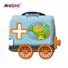 Customised Wholesale Car Shape Puzzle Set Tin Foil Fridge Magnet