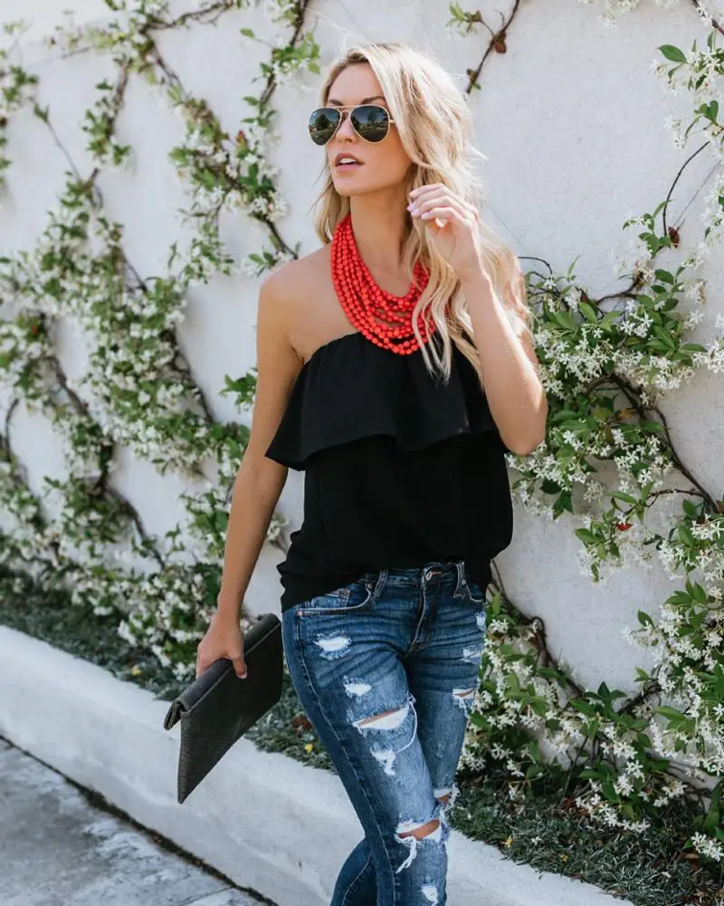 Wholesale Drop shipping blusas Summer EBAY Wish Casual American sexy strapless top woman sleeveless chiffon Ladies blouse
Wholesale Drop shipping blusas Summer EBAY Wish Casual American sexy strapless top woman sleeveless chiffon Ladies blouse