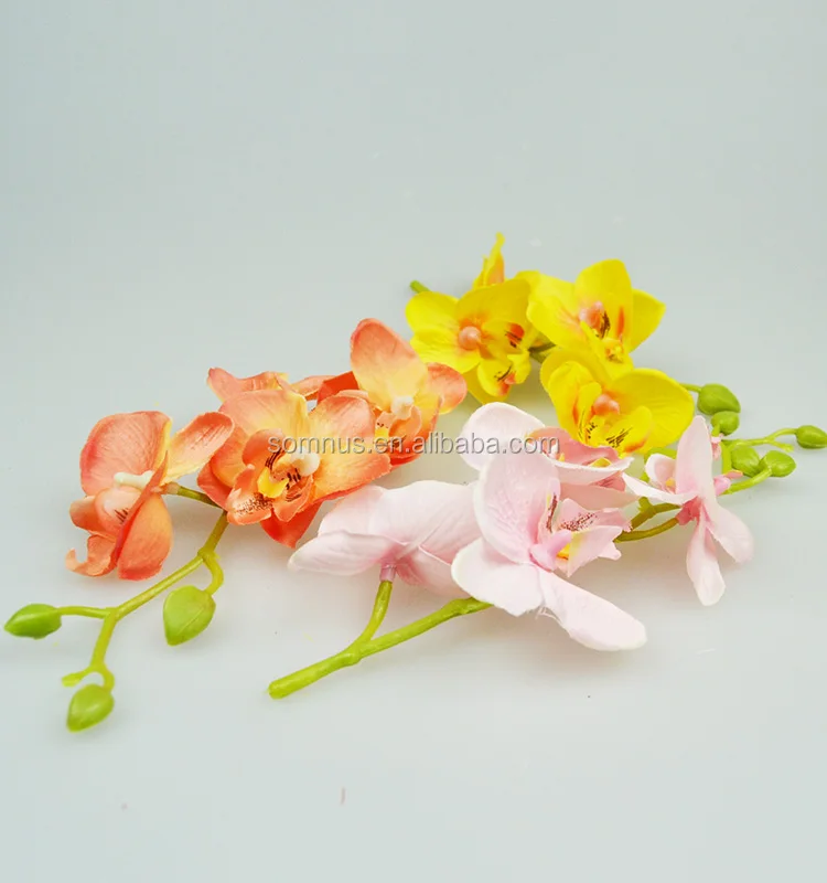 Factory Real Touch Butterfly Orchid Fabric Artificial Orchid Flower