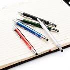 Accept logo printing Custom material and color 2 in 1 tablet rubber tip stylus pen