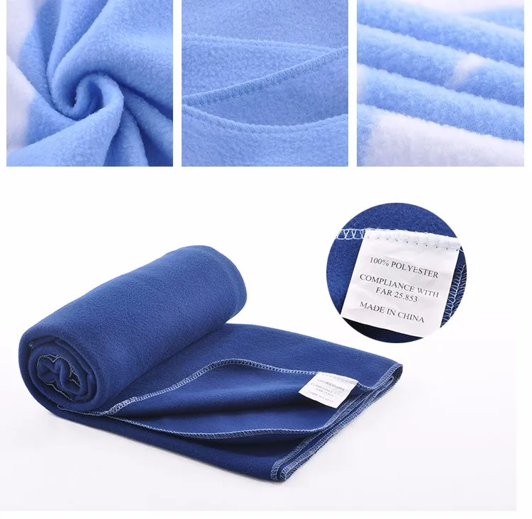 Flame Retardant Fleece Blanket Micro Plush Polyester Fiber Inflight