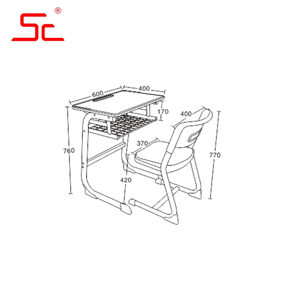 single school desk and chair student desk used student furniture