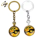 Wholesale cheap custom metal pokemon key ring souvenir keychain with epoxy