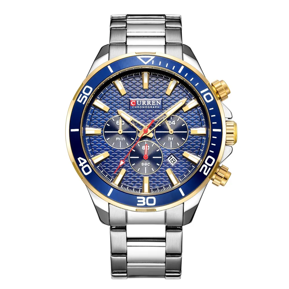 Top Brand Watches Stainless Steel Military Large Heavy Dial Chronograph Date Quartz Clock Curren 8309 Luxury Men Wrist Watches
Top Brand Watches Stainless Steel Military Large Heavy Dial Chronograph Date Quartz Clock Curren 8309 Luxury Men Wrist Watches