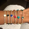 enamel heart bracelet for women white black red tennis chain fashion bangles