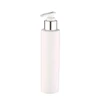 100ml 200ml plastic pet bottle containers white cosmetic lotion shampoo bottle with silver lotion spray pump