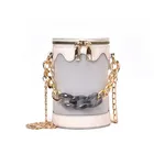 Cylinder Woman Bags Chain Straps Women Bags Pu Leather Handbag