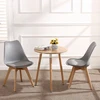 DT-M202 White High Gloss Wooden Round Dining Table Beech Leg