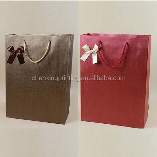 deceny lily printing costom gift paper bag with ribbon bowknot