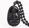 Wholesale Natural Obsidian Pendant Chinese Zodiac God Buddha Patron Saint Women Men's Amulet Lucky Jades Jewelry Pendants