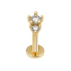 Gold Plated Silver Head Girl Piercing Ear Body Jewellery Lip