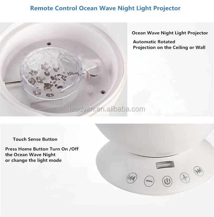 Upgrade Version Ocean Wave Projector Night Light With Remote