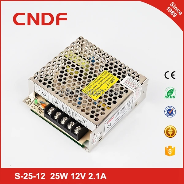 CNDF input voltage renge 85-132VAC/170-264VAC selected by switch 25W 24v 1.1a power supply