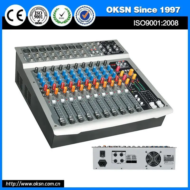 Plastic PV12PUSB powered mixer 12 channel made in China