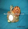 1led Resin made artwork emulational stone with snail garden decorative solar resin spot light(SO1101)