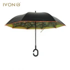 Wholesale peacock print beauty invert reverse umbrella