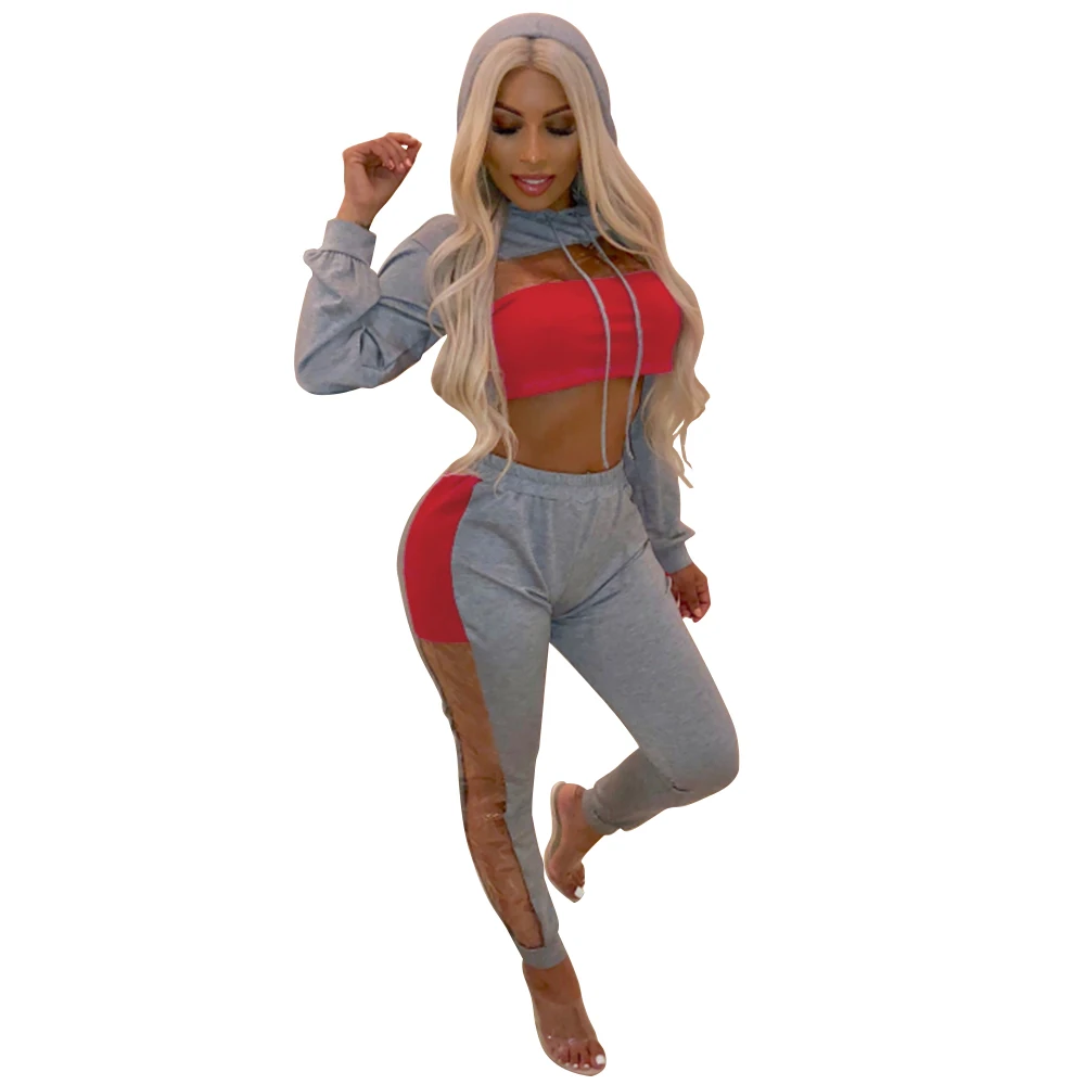 New two-color stitching perspective with cap clothes women sexy two piece set women clothing pants
New two-color stitching perspective with cap clothes women sexy two piece set women clothing pants