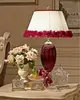 Distinguished Crystal & Bronze Decoration Pieces, Intoxicating Wine Red Crystal table lamp/Clock/Jar With Antique Brass As Decor