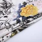 Big flower textile clothing print yellow floral dress rayon challis fabric