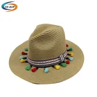 Women straw paper panama hat wide brim summer beach sun cap