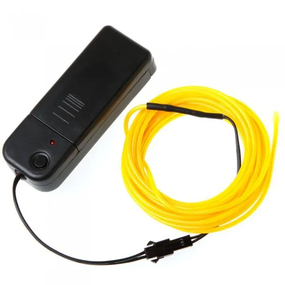 3M Flexible Neon Light EL Wire Rope Tube with Controller Lemon/Red/Yellow/Green/White/Blue/Purple/Pink Free Shipping Wholesale