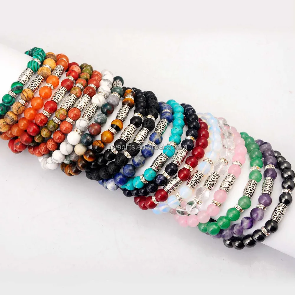 Handmade 8MM Round Beads Yoga Bracelet with Alloy and Crystal Rondelles Gemstone Bracelet, Picture
Handmade 8MM Round Beads Yoga Bracelet with Alloy and Crystal Rondelles Gemstone Bracelet, Picture