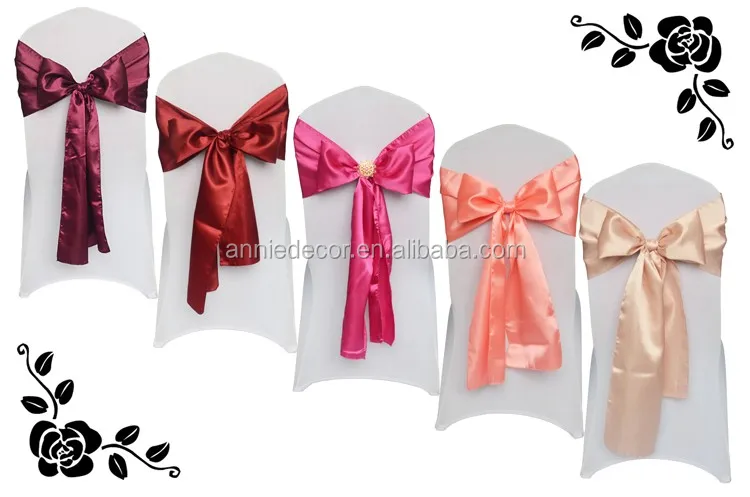 Satin Chair Sashes Ties Wedding Banquet Party Event Decoration Chair Bows