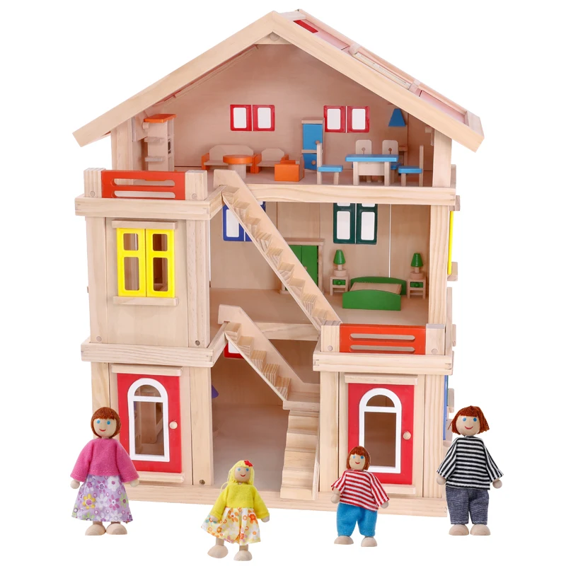 large wooden barbie house