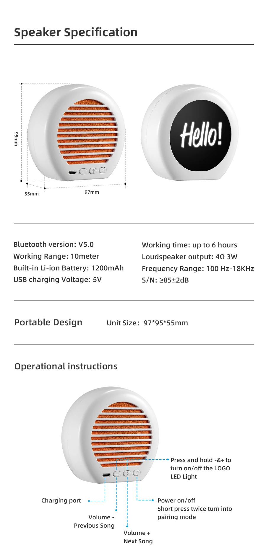 promotion Best Price Quality Bt Blue Tooth Music Speakers Rechargeable Home Bluetooth Portable Wireless Mini Speaker With Light - ANKUX.COM