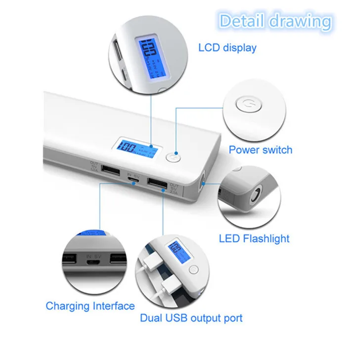 MIQ Power Bank 10000mAh Mobile phone Power bank Portable Charger 10000 mAh External Battery Pack Charge Treasure - ANKUX.COM