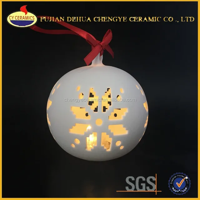 hanging ornament ceramic bauble sublimation christmas balls with