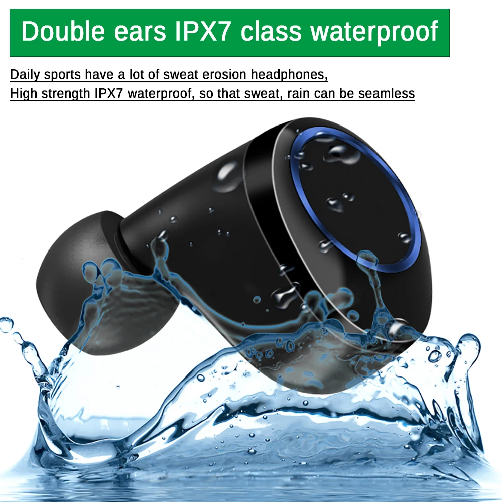 TWS Wireless Earphone Blue tooth 5.0 Earphones Power Display Touch Control Sport Stereo Two Way Radio Earbud Charging Box - ANKUX.COM