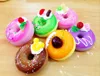 2015 Hot Sell 7cm PU Kawaii Squishy Donuts Bread Cake Delight Phone Charm Set For Promotional Gifts Key Chains