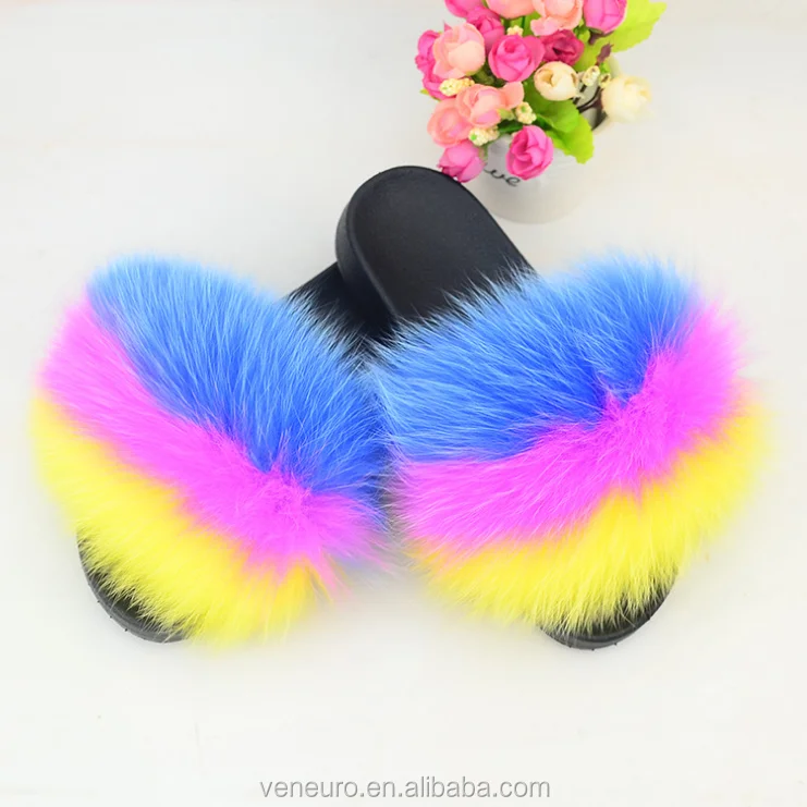 Fashion Design Women Real Big Fox Fur Colorful Sandal Soft Furry Slippers, Customized color
Fashion Design Women Real Big Fox Fur Colorful Sandal Soft Furry Slippers, Customized color