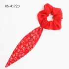Red Custom Printing Design Chiffon Polyester Silk Scrunchie Hair Scrunchy Hair Scarf