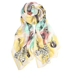 Designer Smooth Classic art print silk scarf shawl